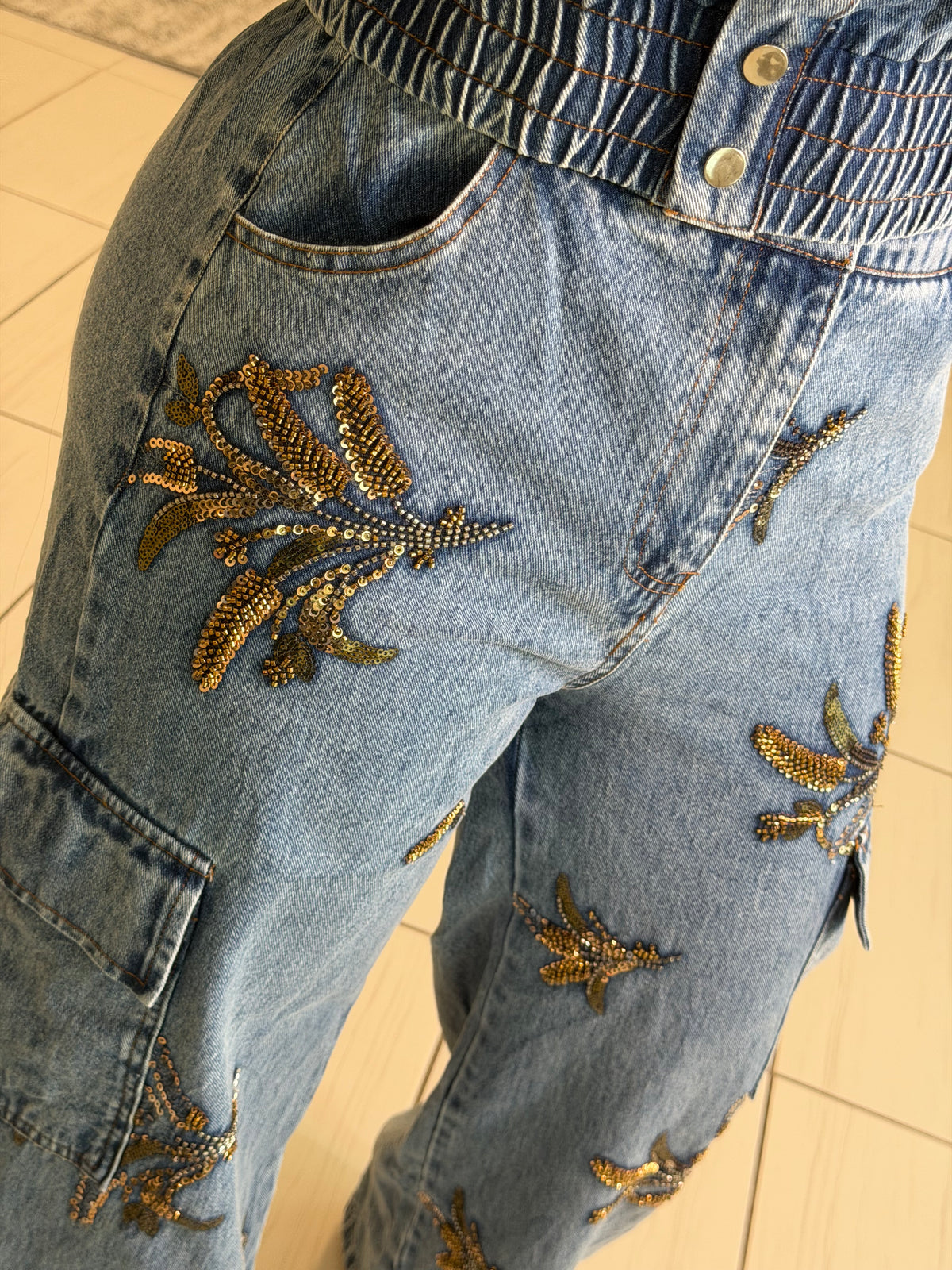 Wild Ornate Denim Pant Set
