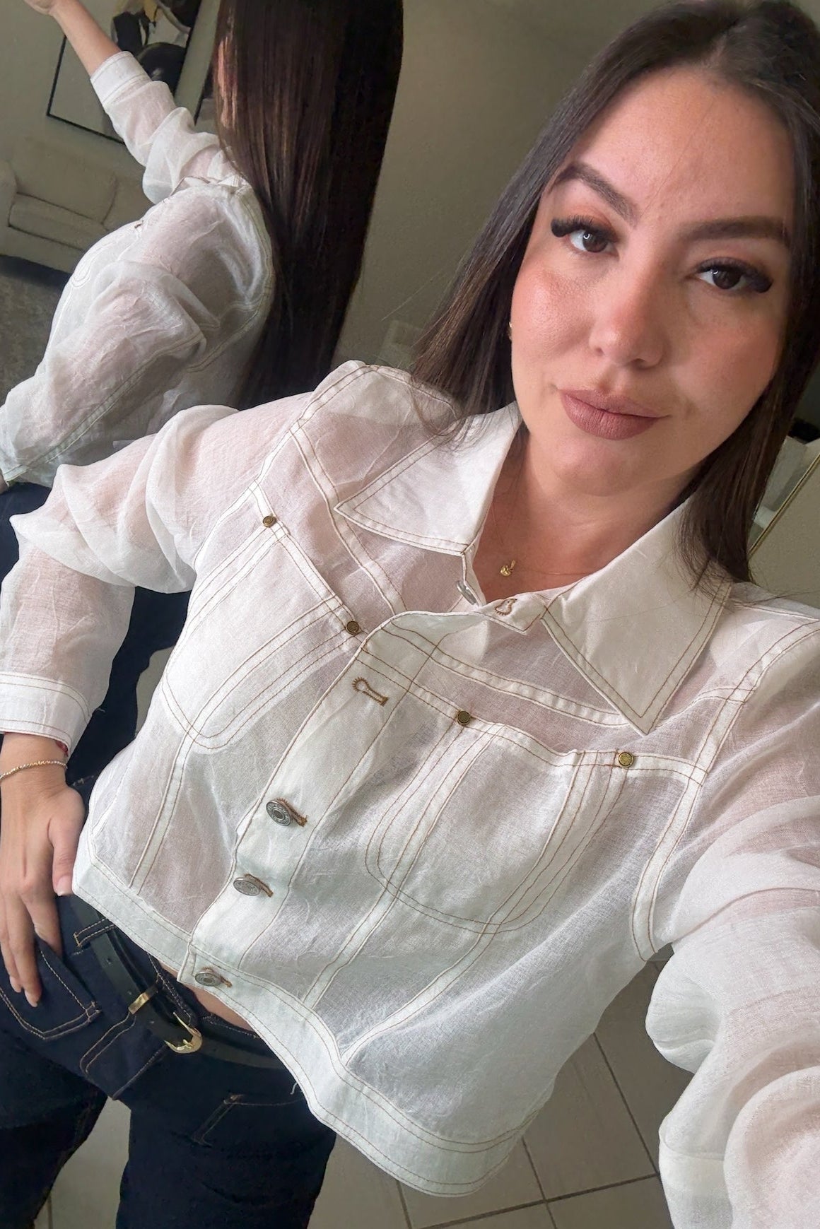 Parisian Flair Off White Top