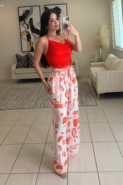Mediterranean Bliss Red Pants