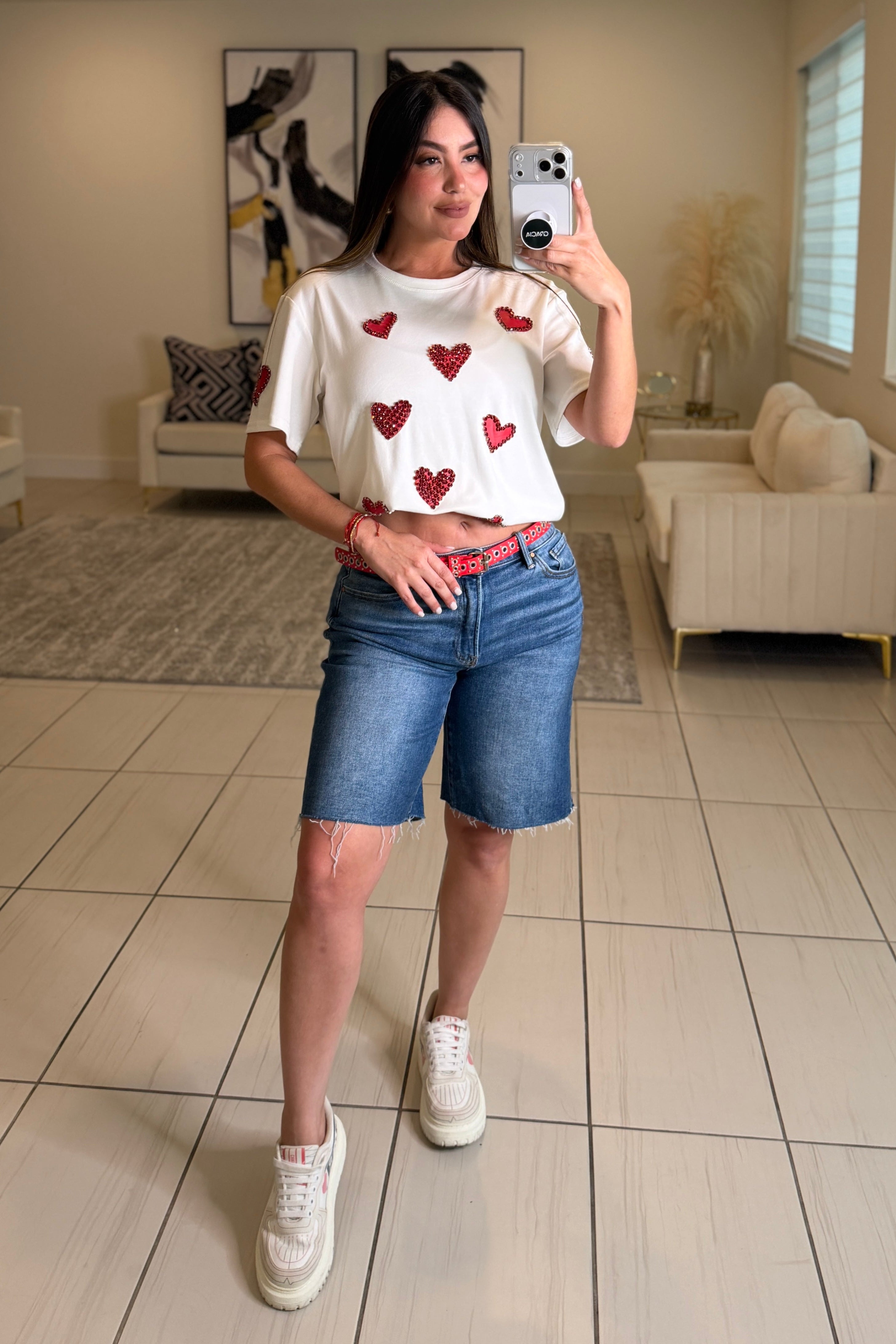 Frayed Blue Denim Bermuda Short