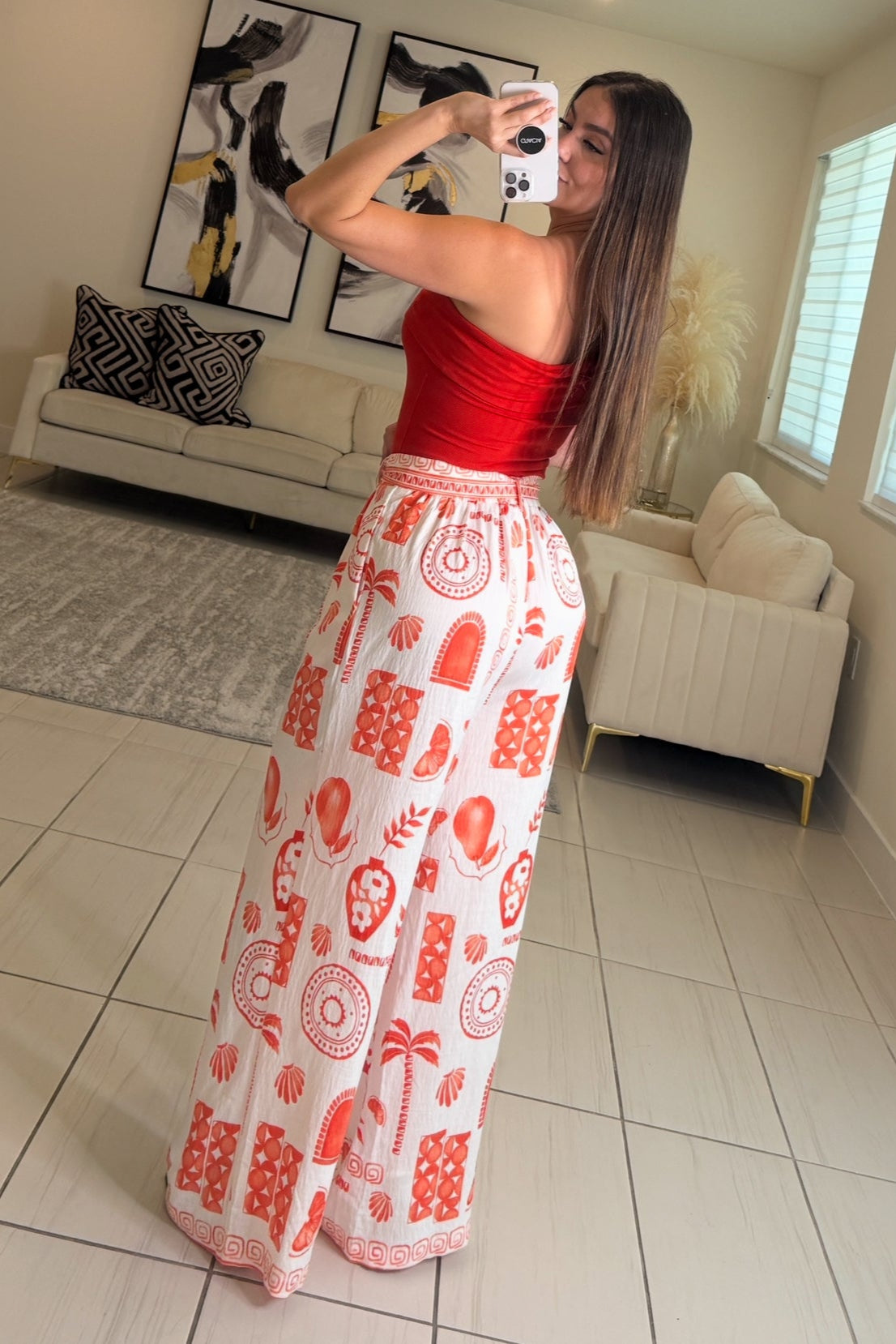Mediterranean Bliss Red Pants