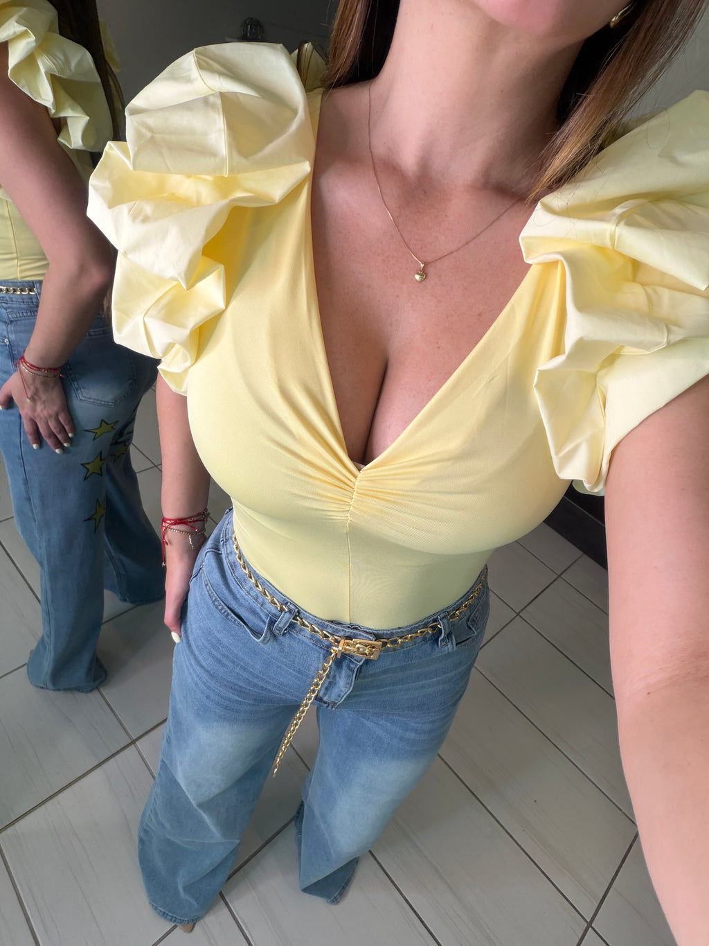 Summer Ruffles Yellow Bodysuit