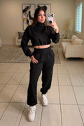 Midnight Rhinestone Black Pants Set