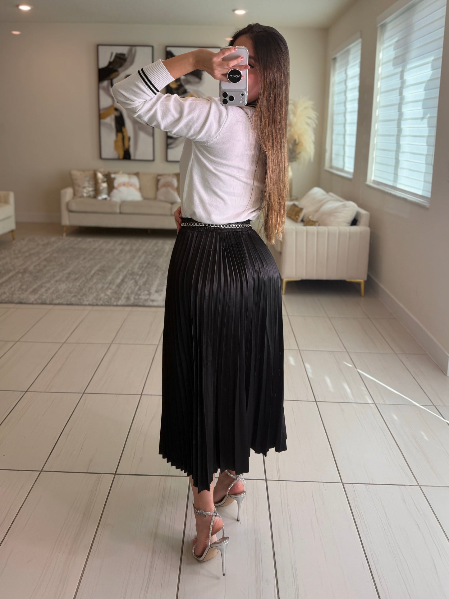 Opulent Structure Black Maxi Skirt