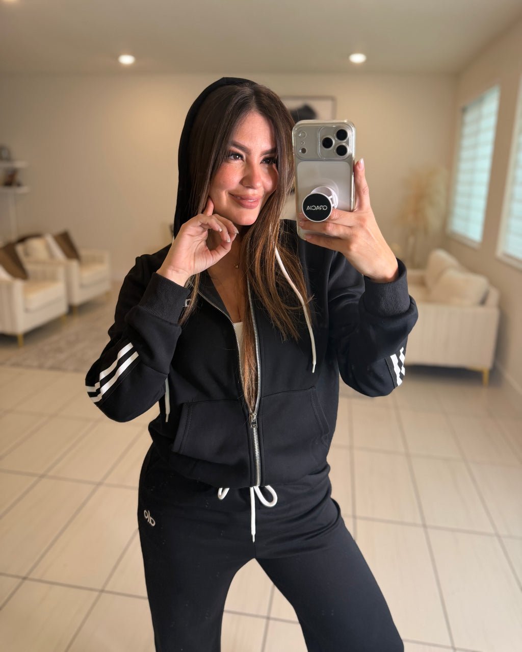 Iconic Stripes Halo Black Pant Set