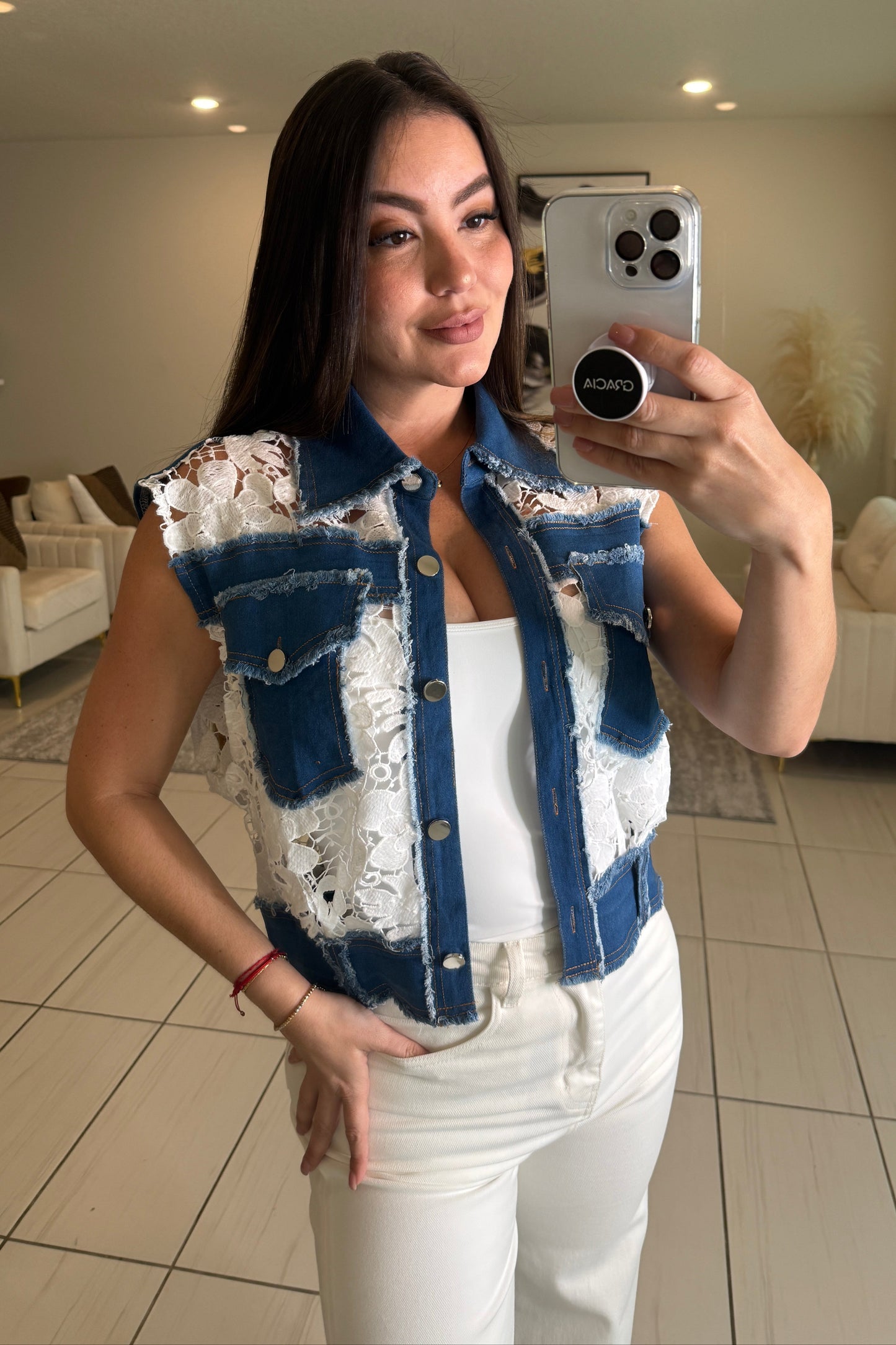 Blissful Day Embroidery White Jacket