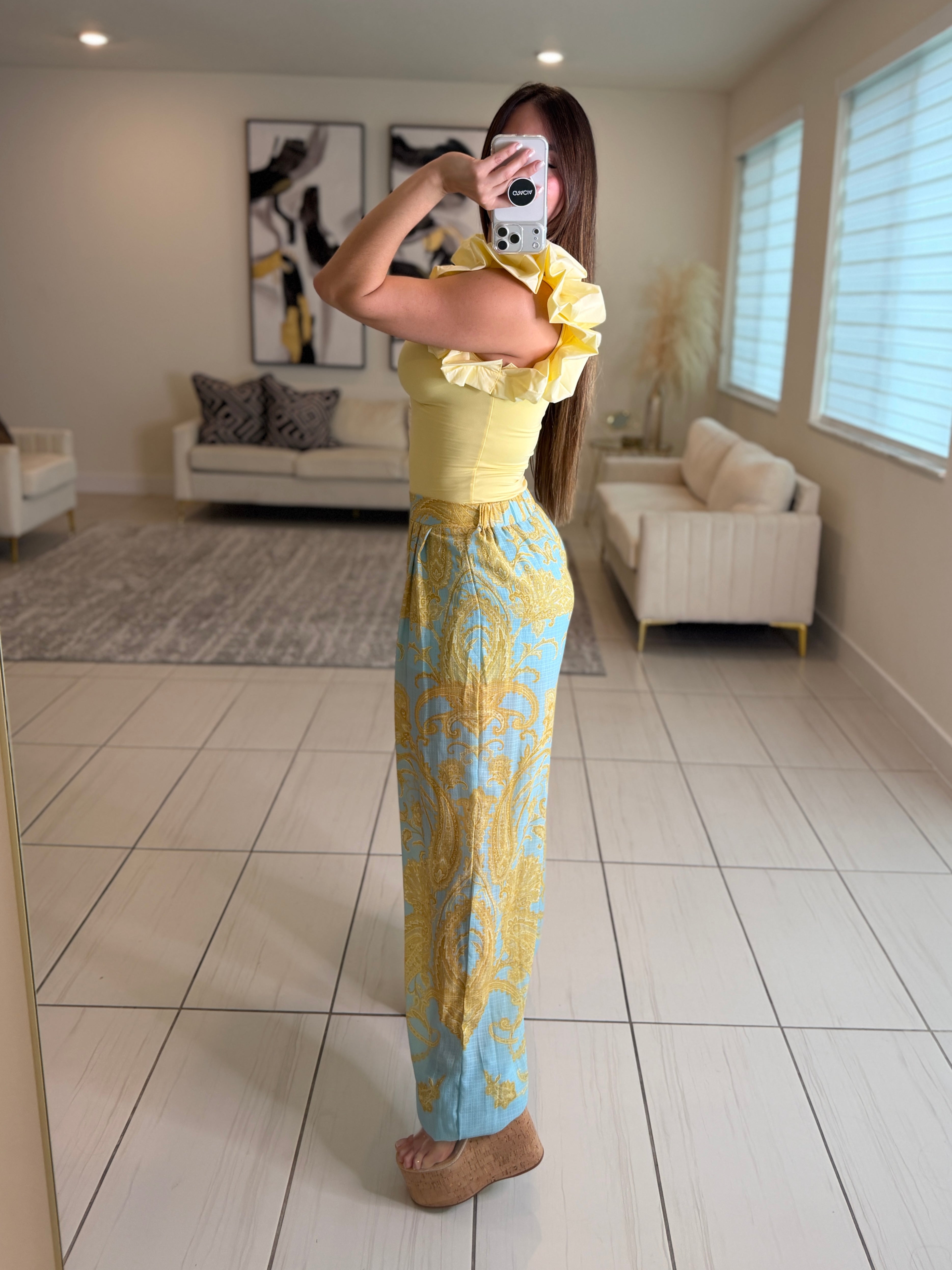 Midnight Crossover Yellow Bodysuit