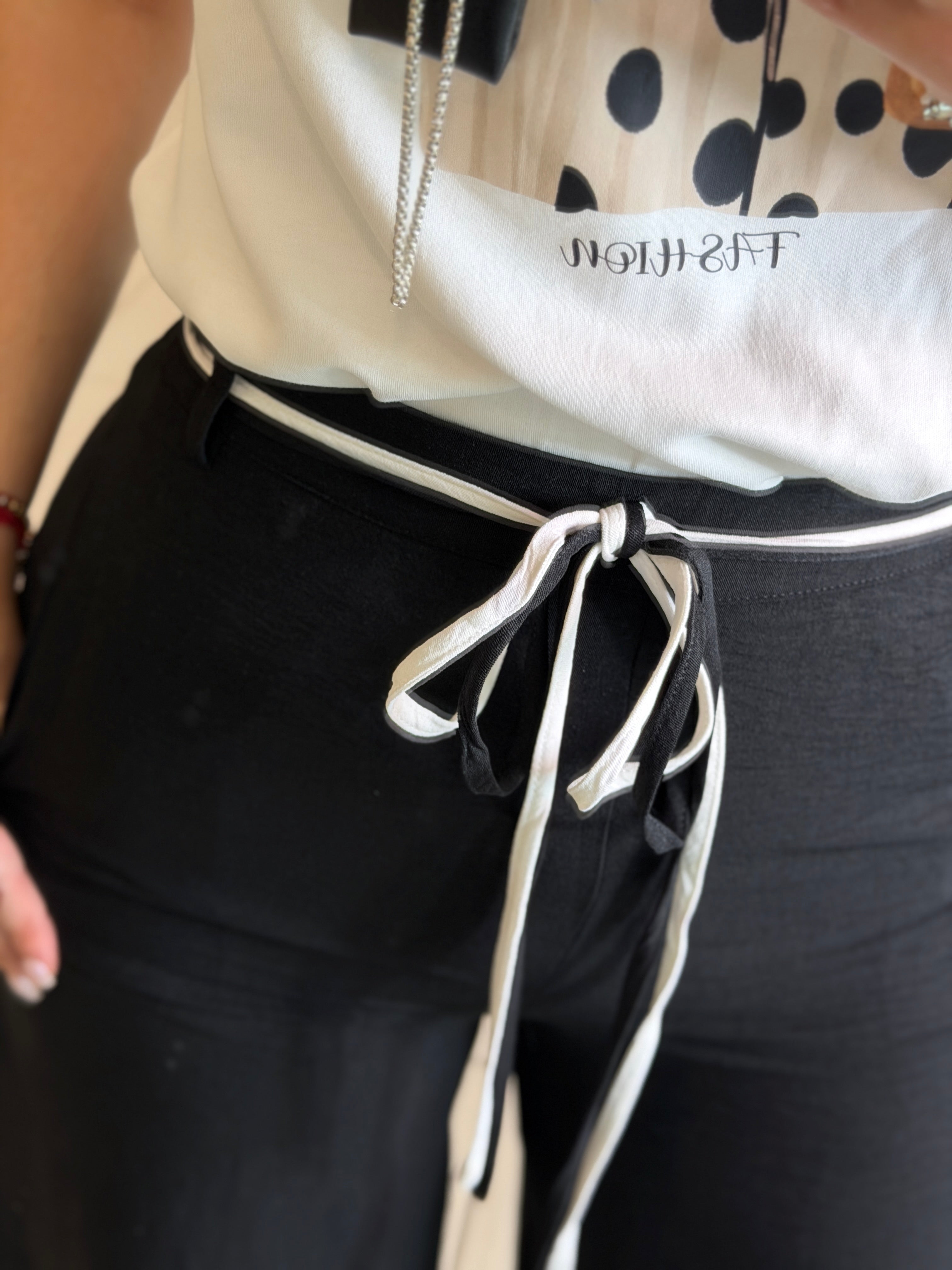 Command Attention Black Palazzo Pants