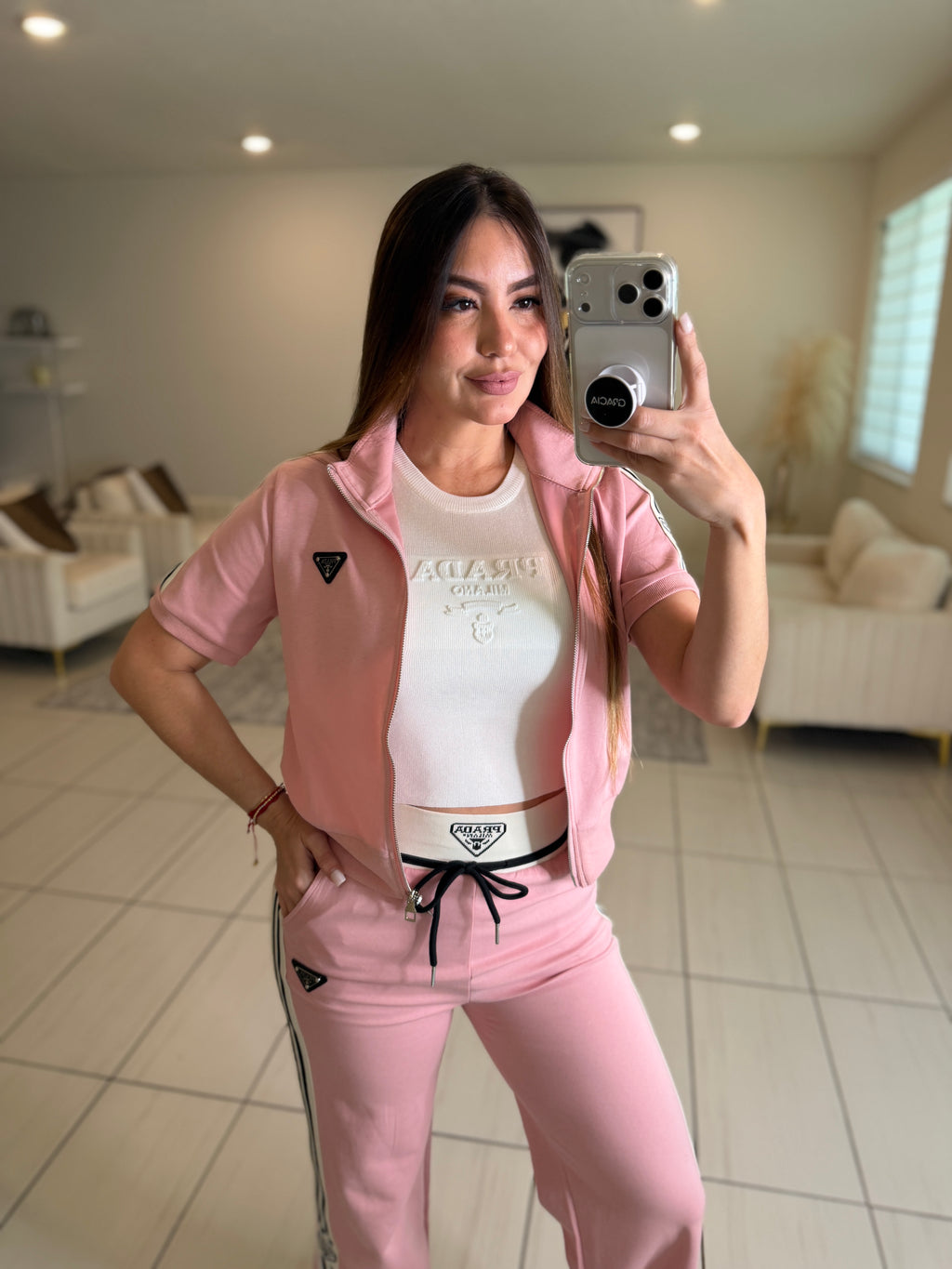 Iconic Structure Pink Pant Set