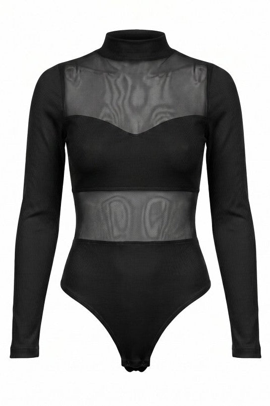 Feminine Touch Black Bodysuit