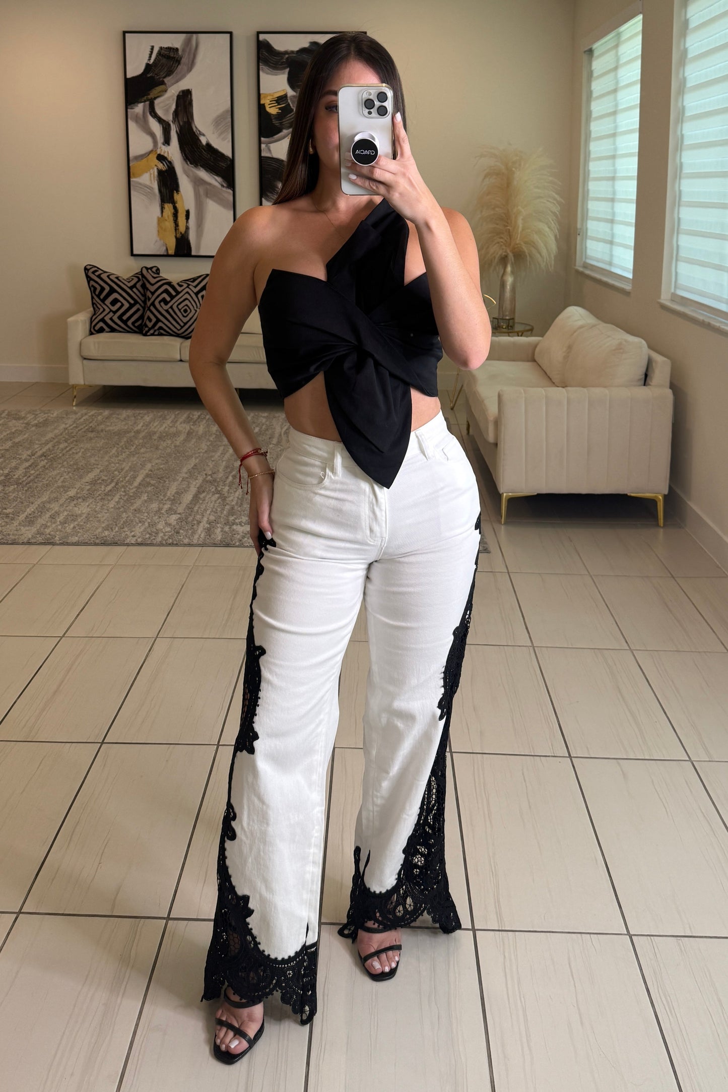 Endless Allure White and Black Pants