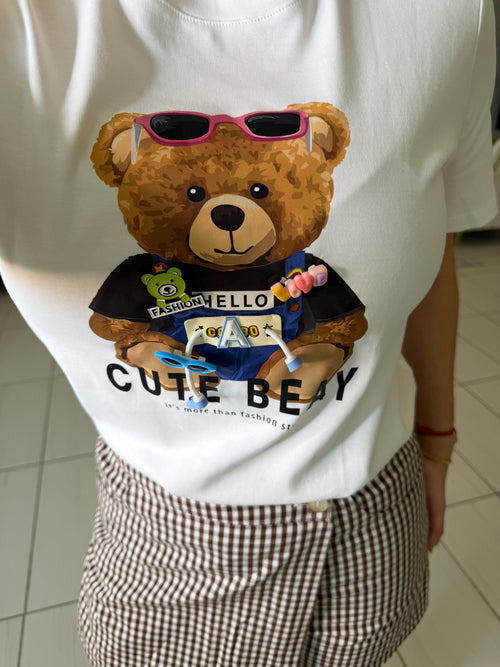 Cutest Charming Bear White Tshirt