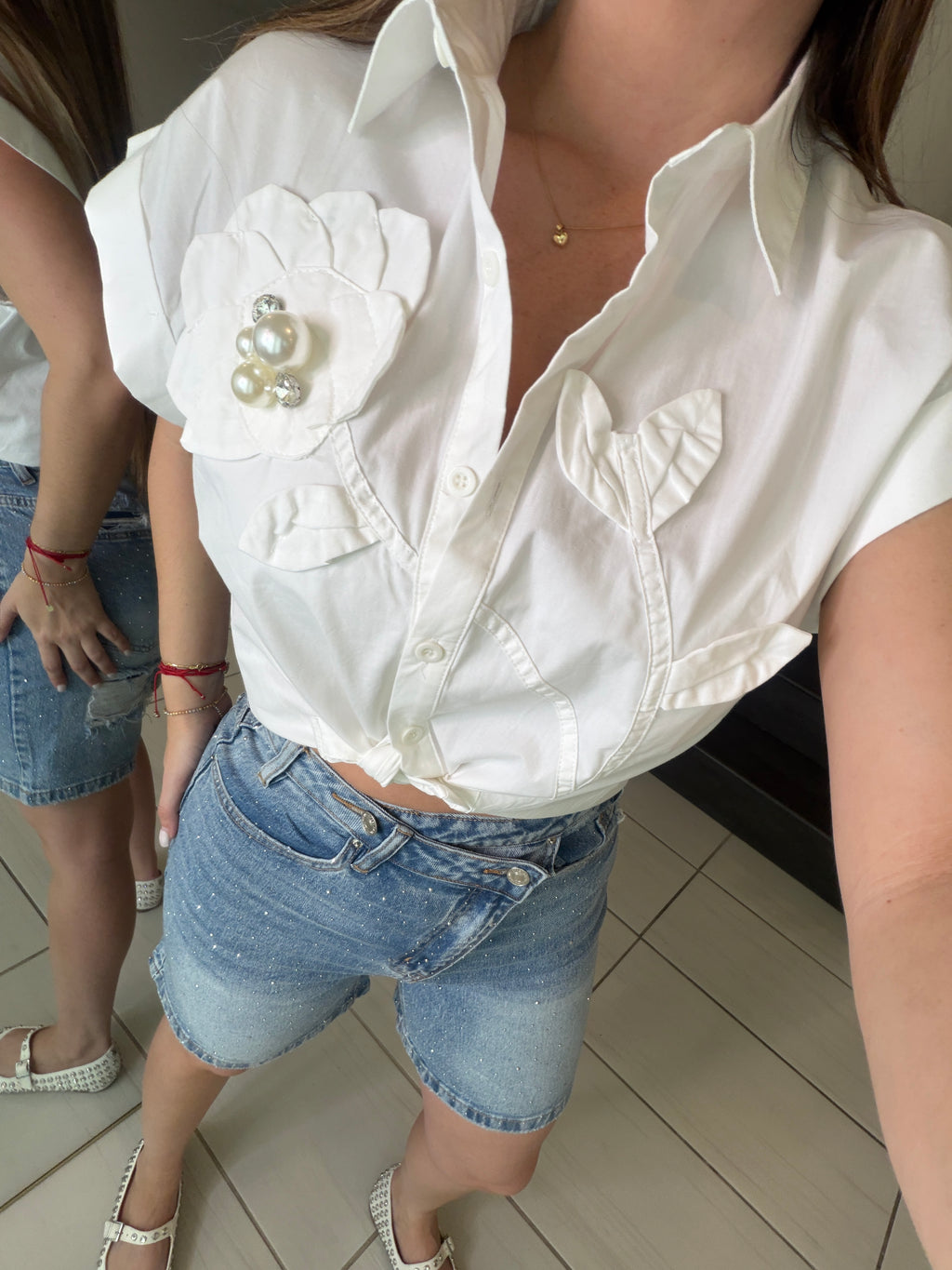 Crystal Denim Shorts
