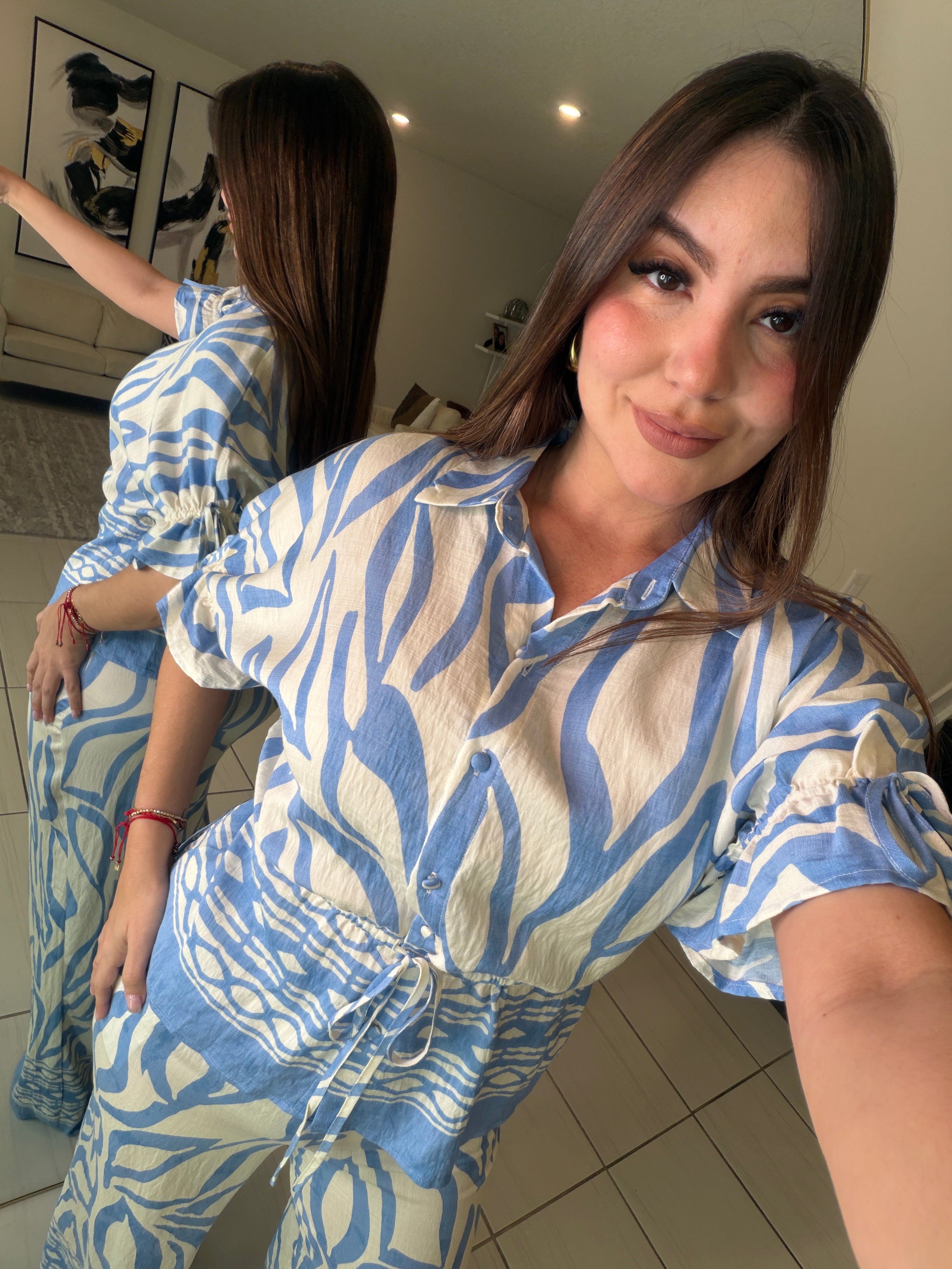 Modern Motion Blue Pant Set