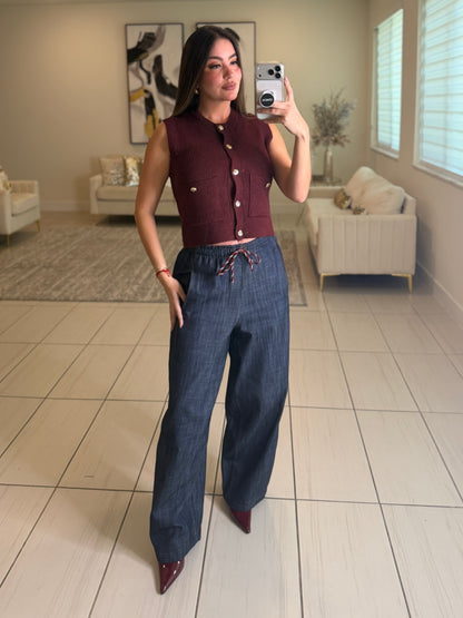 Simplicity Charm Knit Red Wine Vest