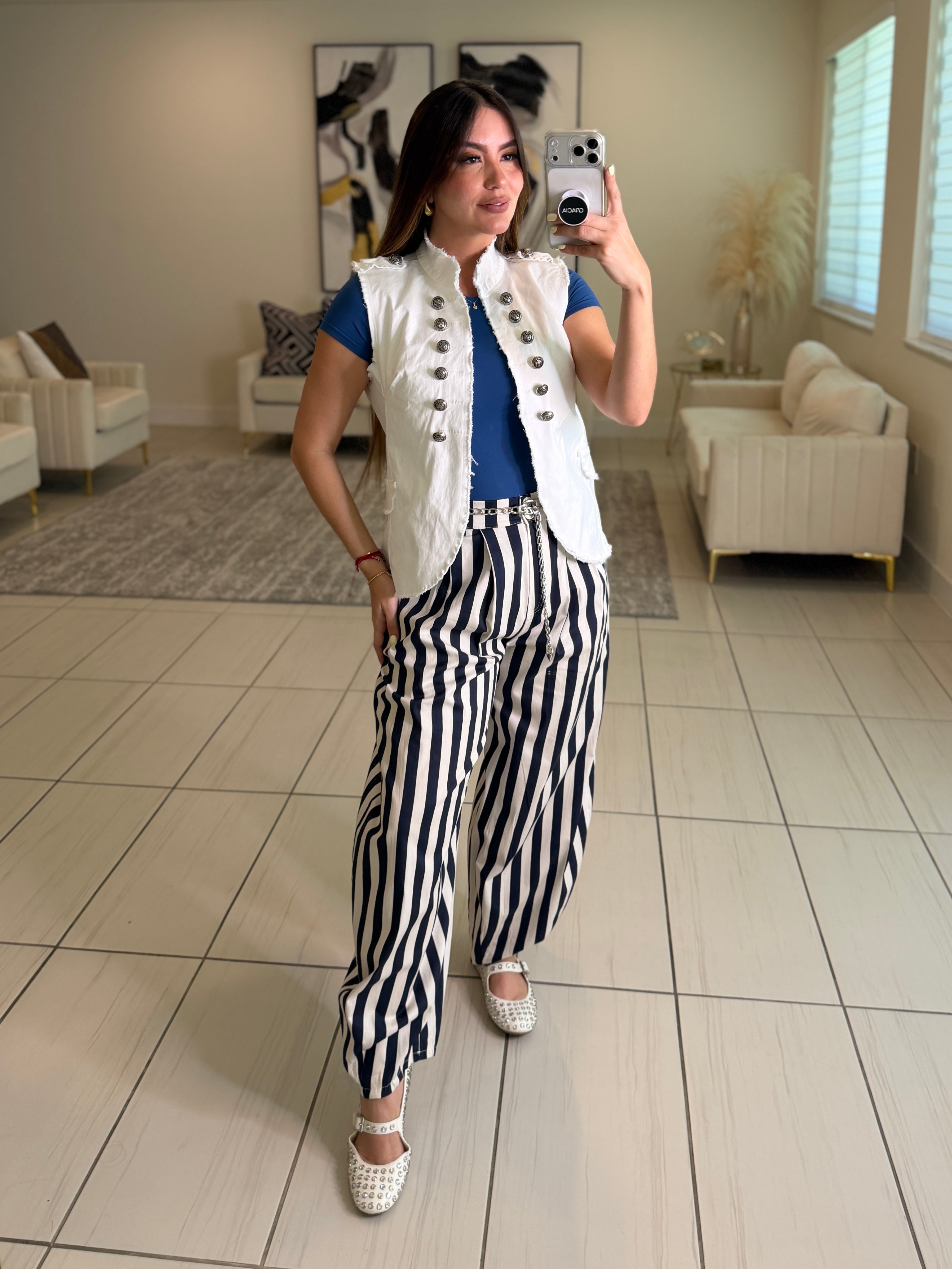 Gravity Stripes Navy Blue Pants