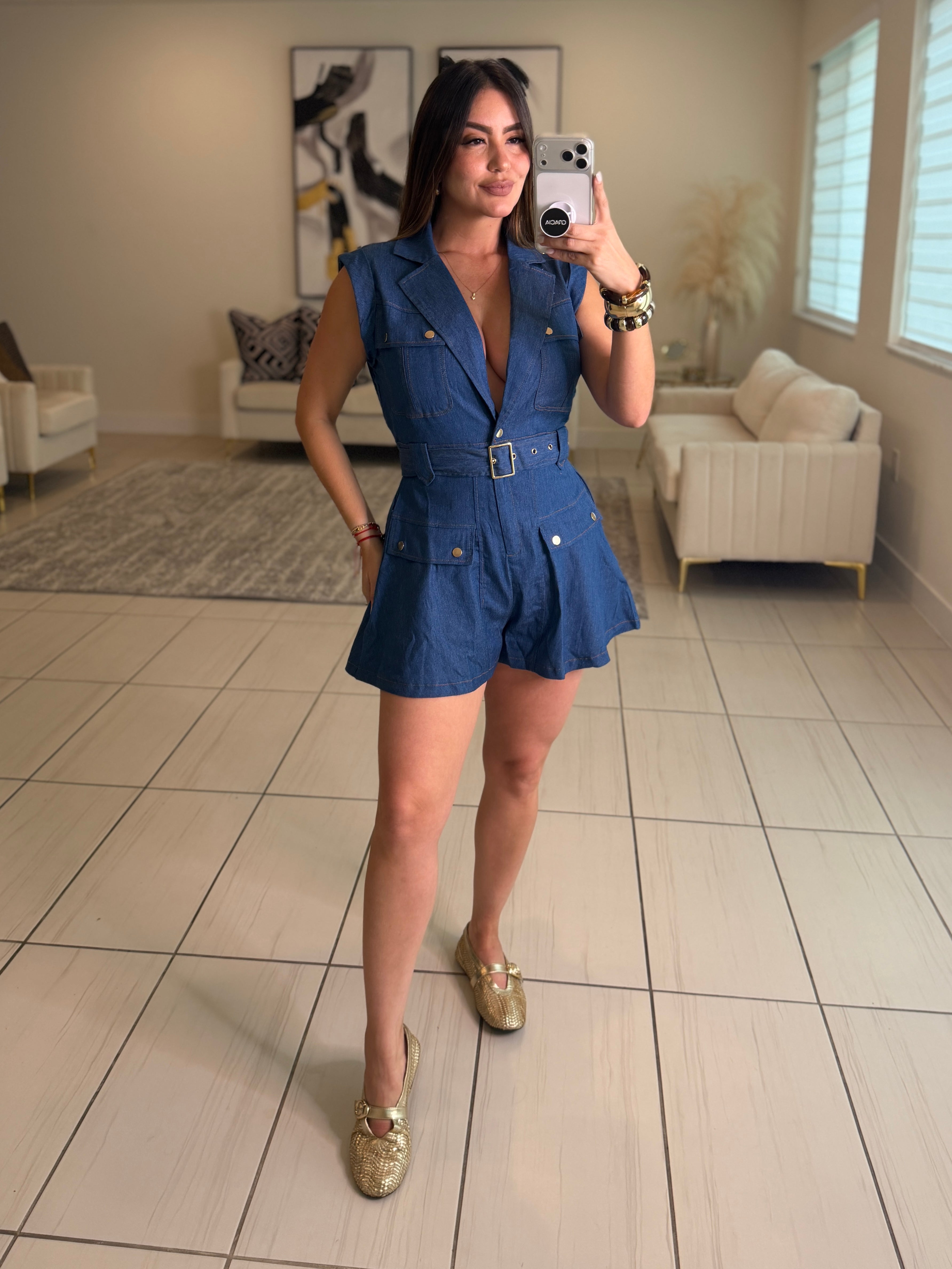 Soft Temptation Denim Romper