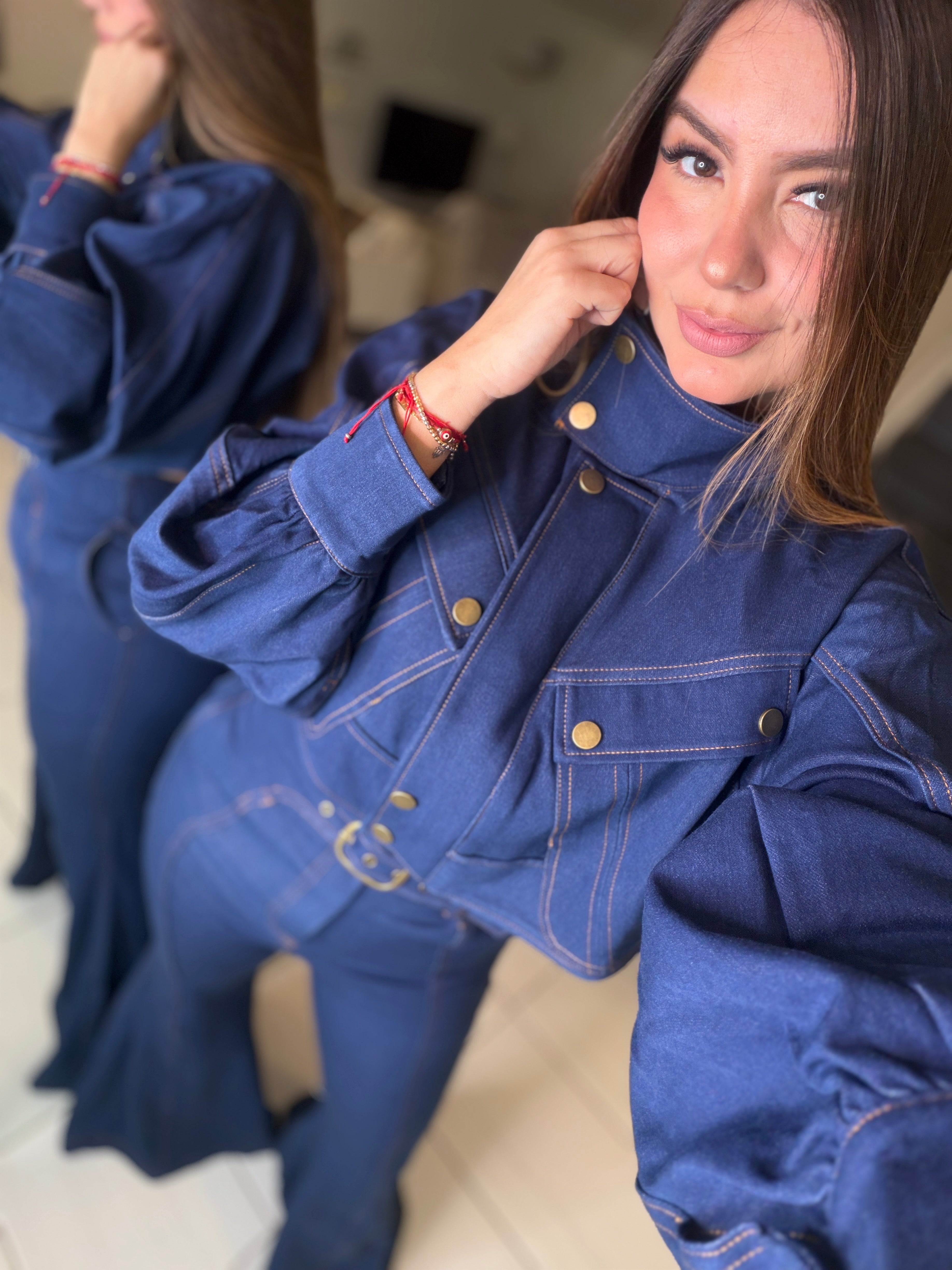 Luna Denim Utility Pant Set