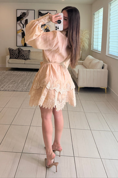 Bloomed Allure Beige Dress