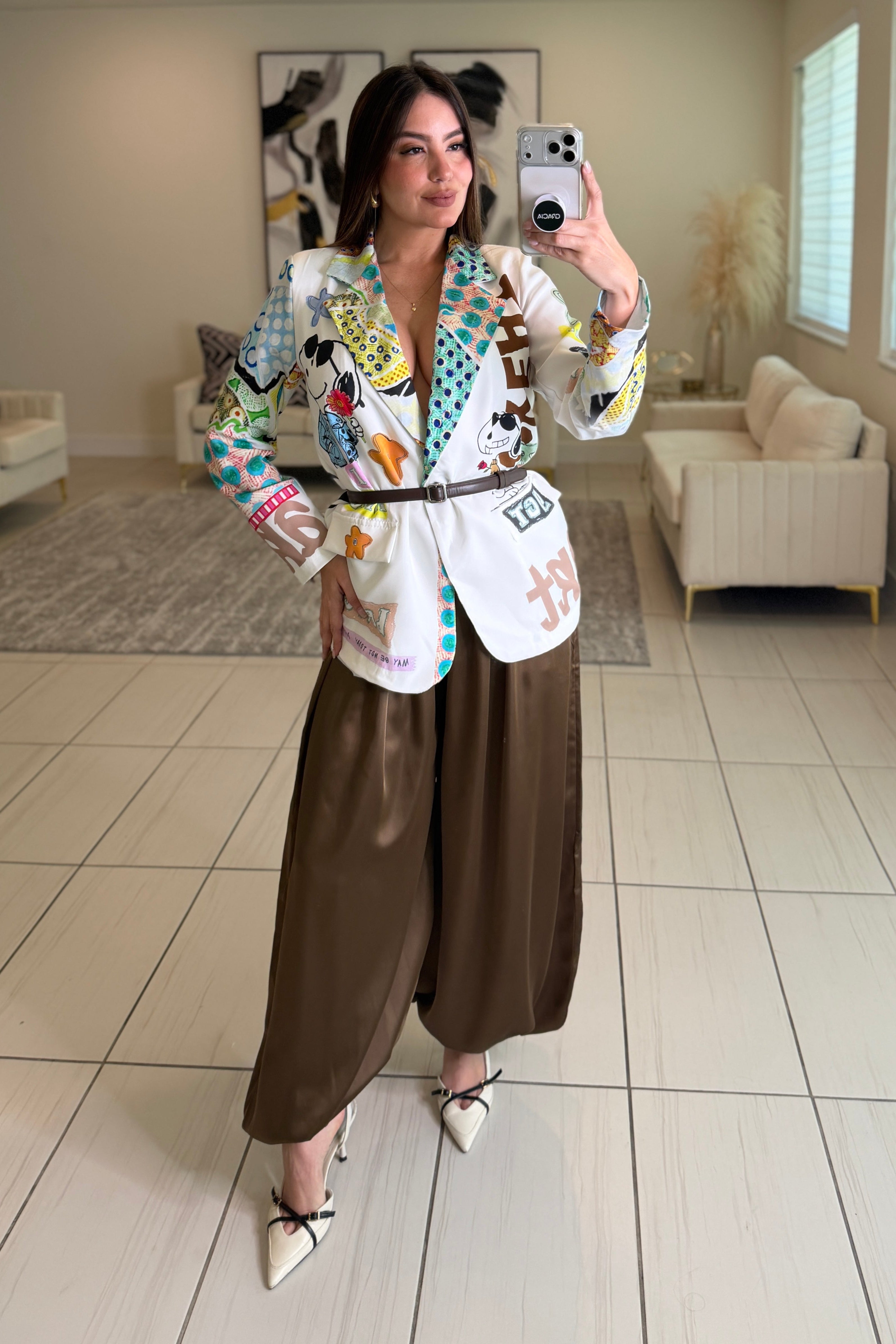 Power Poised Brown Balloon Pants