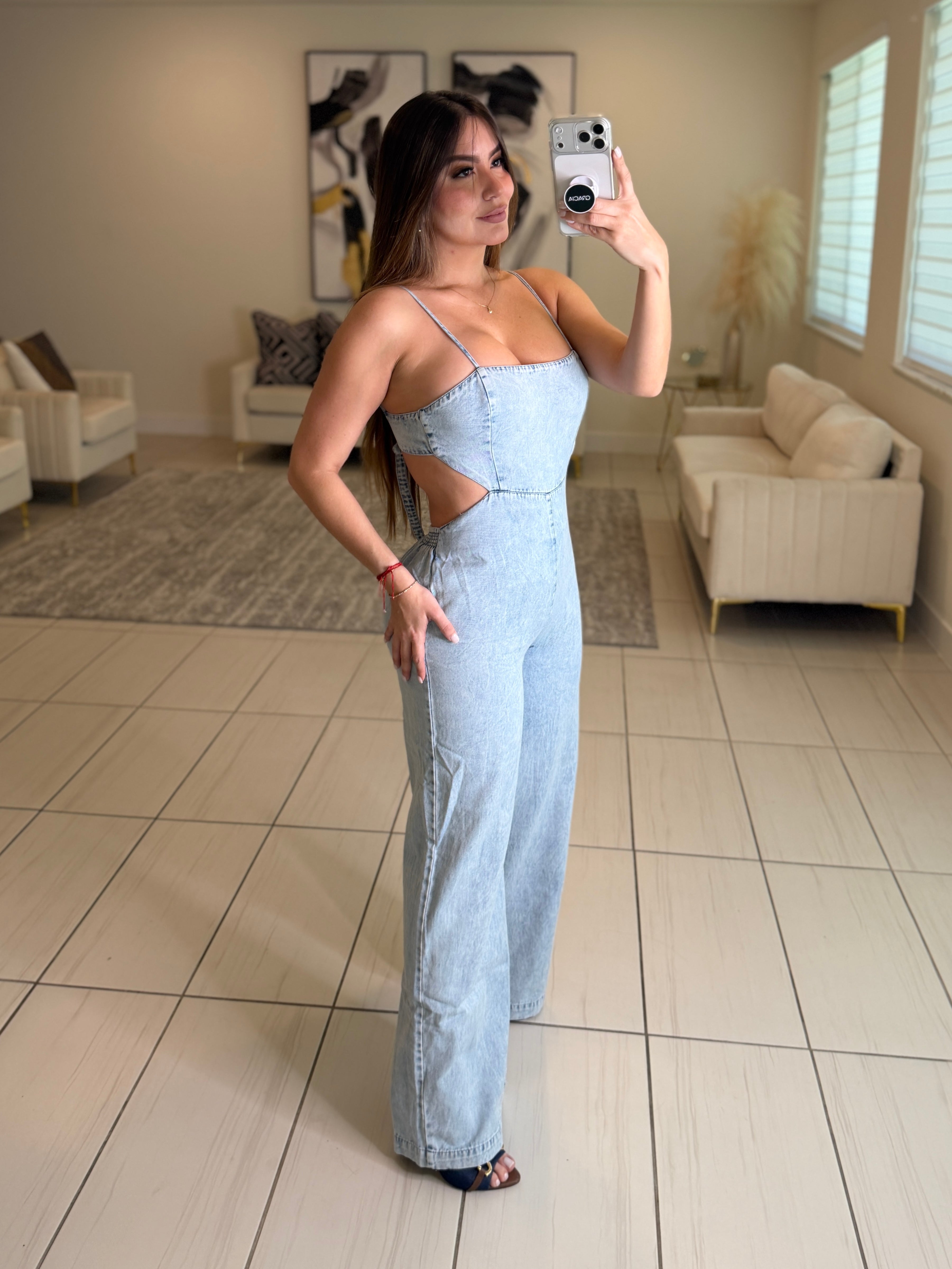 Divine Mirage Light Denim Jumpsuit