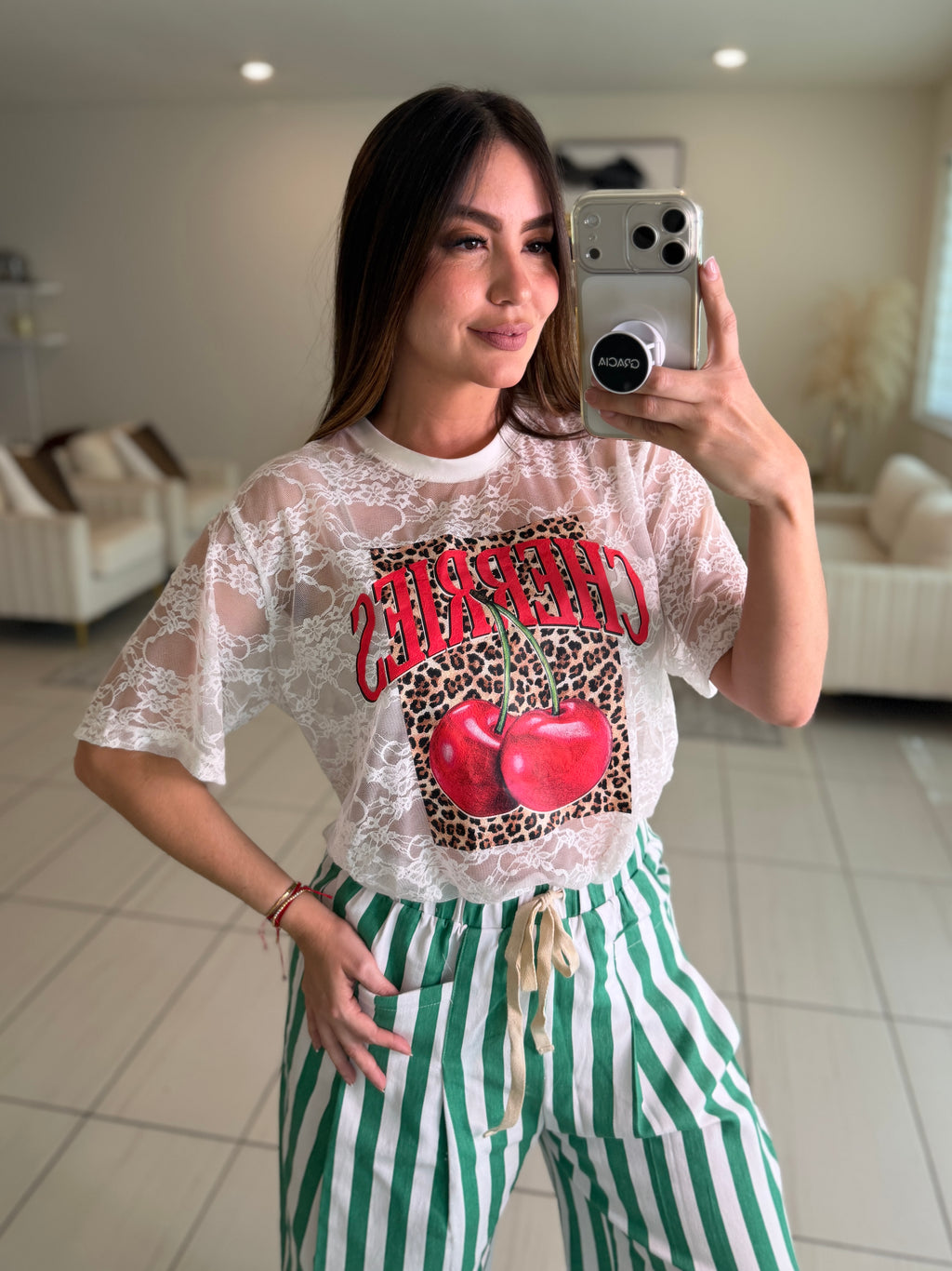 Cherries White Tshirt