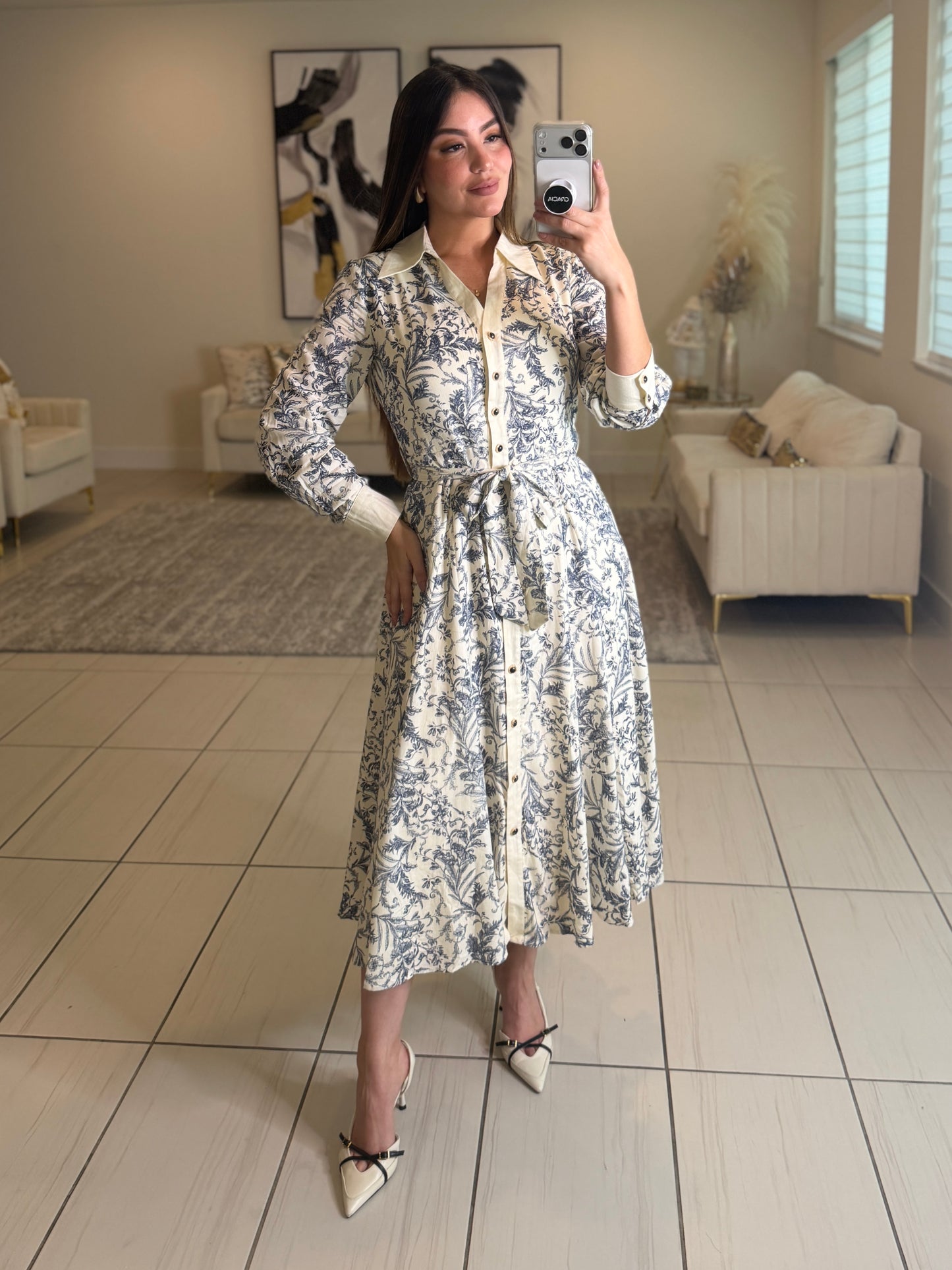 Power Stance Beige Maxi Dress