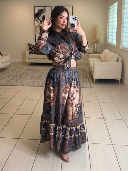 Ascension Tiered Midi Skirt Set