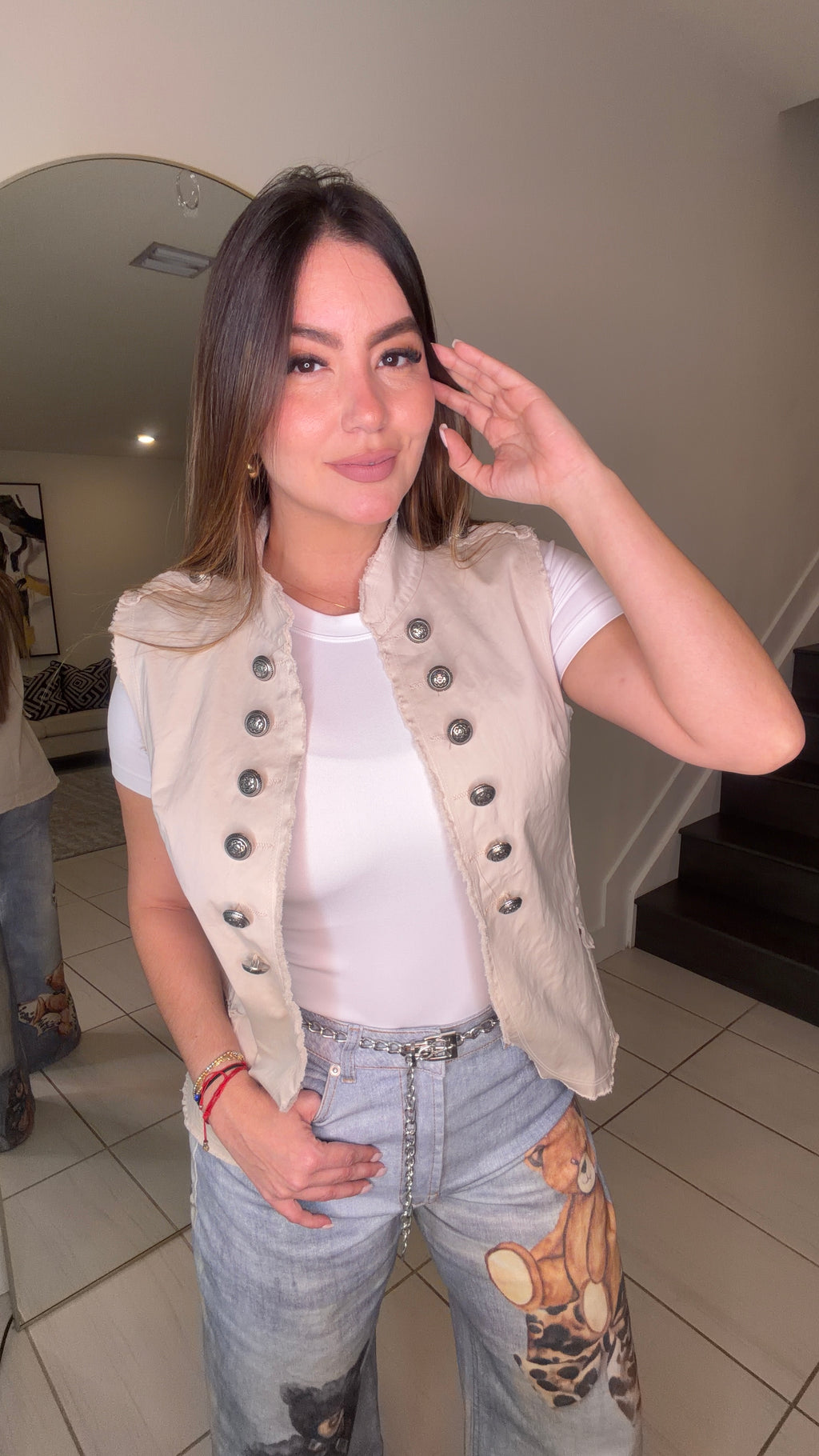 Napoleon Beige Vest Jacket