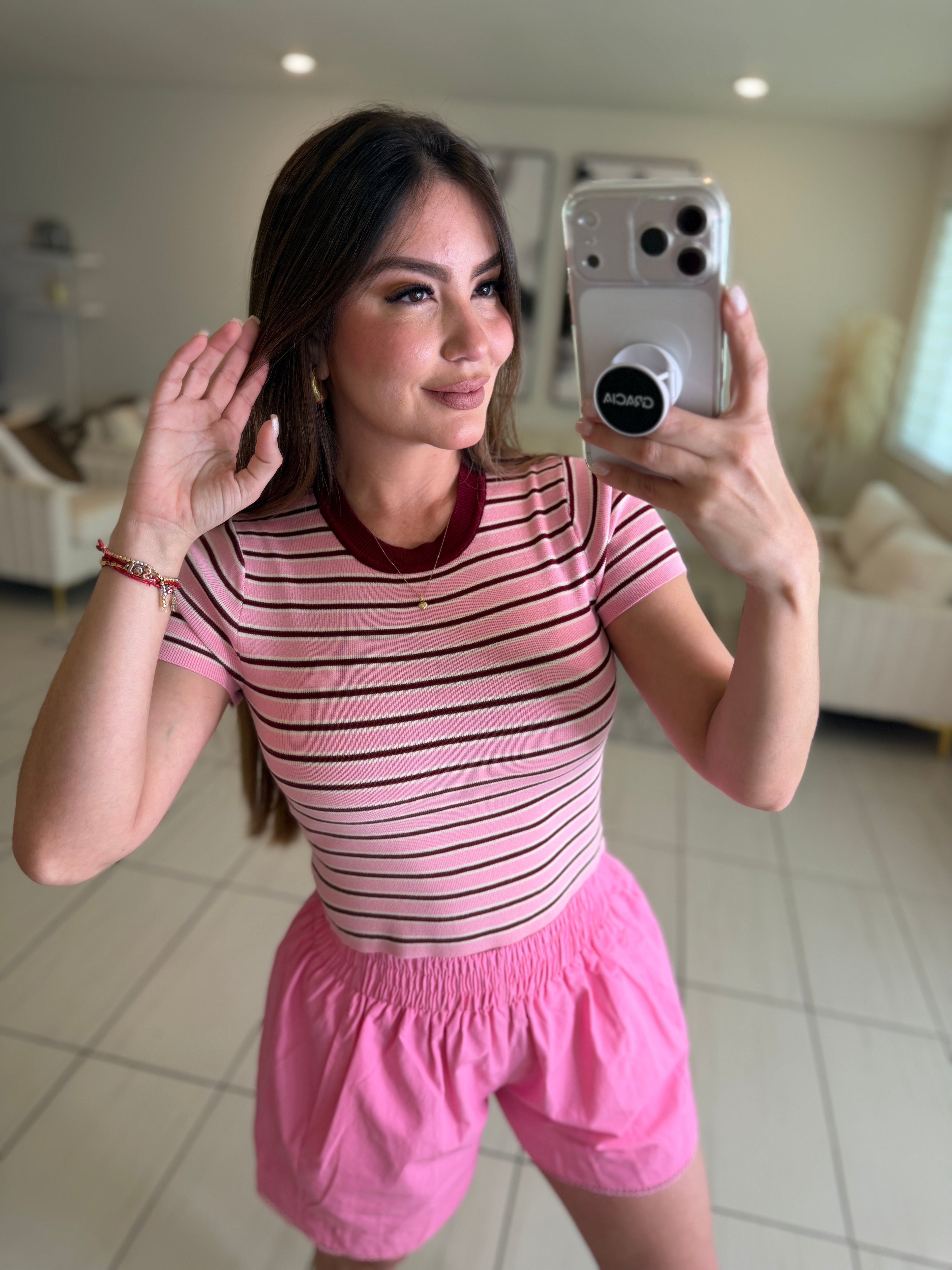 Sweet Stripes Pink Top