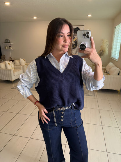 Arctic Intent Blue Long-Sleeved Top