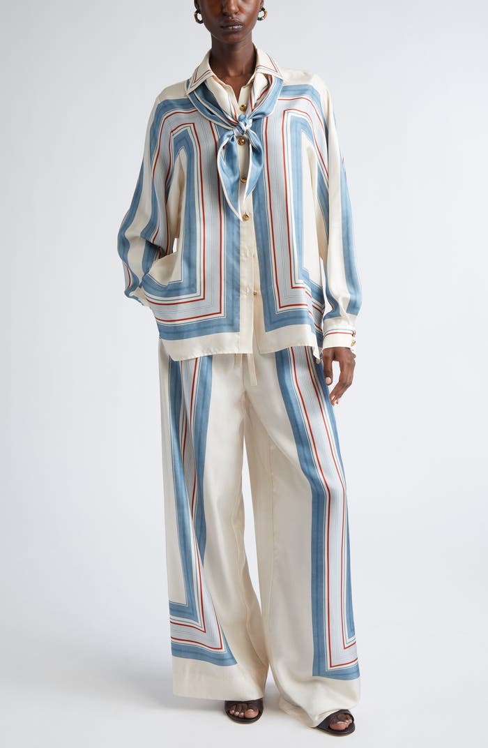 Marine Stripes Beige Pant Set
