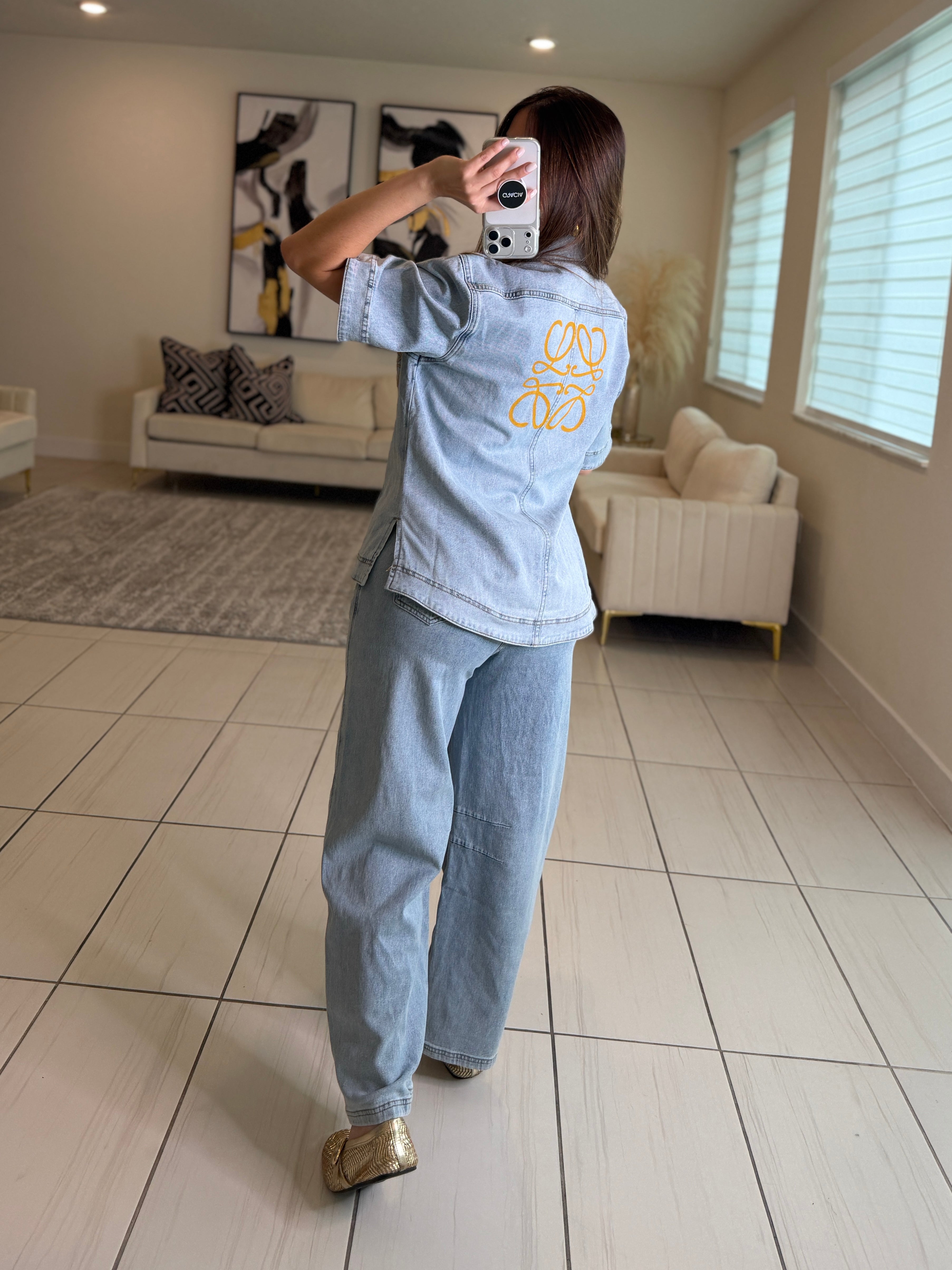 Iconic Light Denim Pant Set