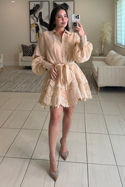 Bloomed Allure Beige Dress