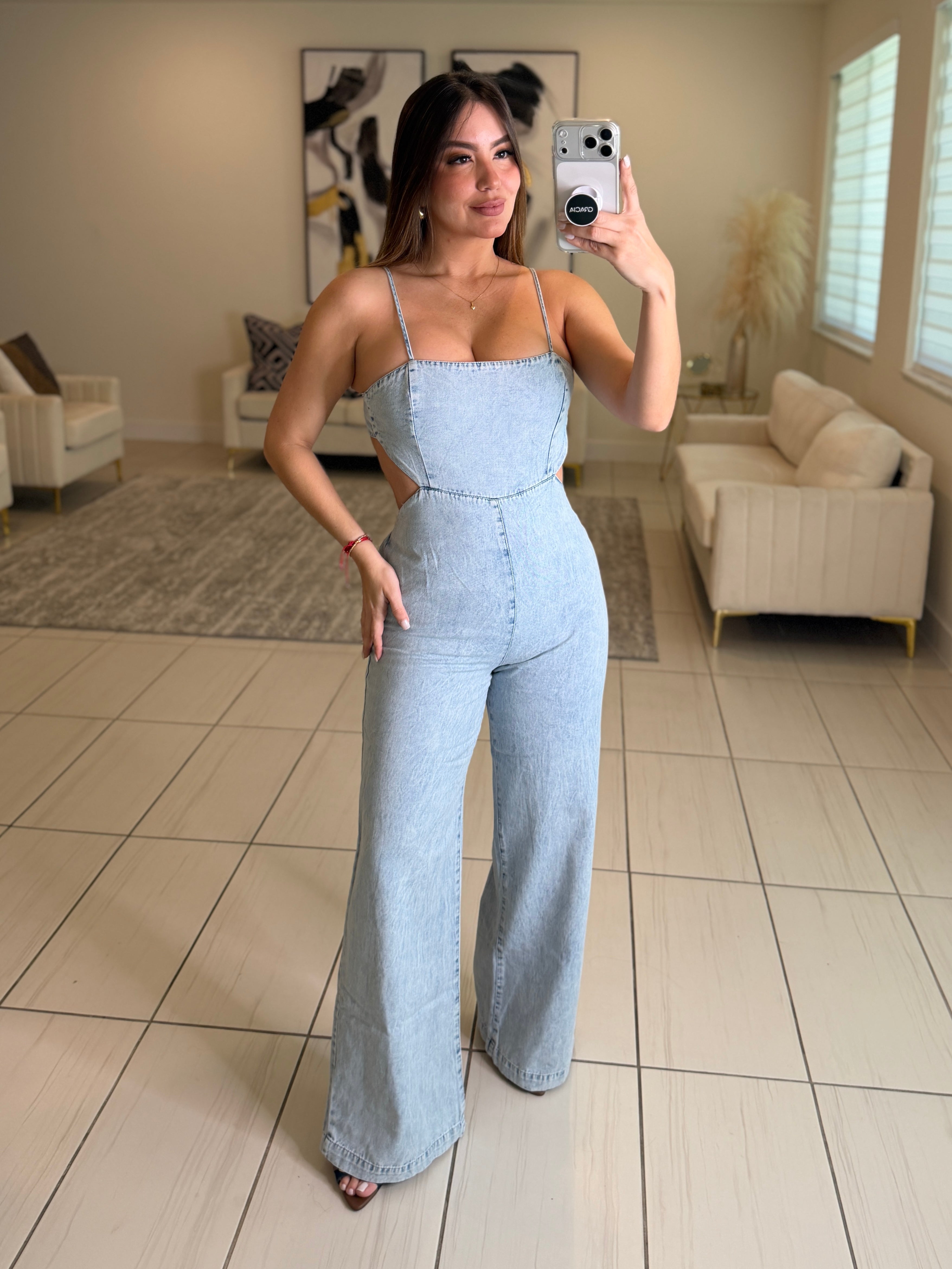Divine Mirage Light Denim Jumpsuit