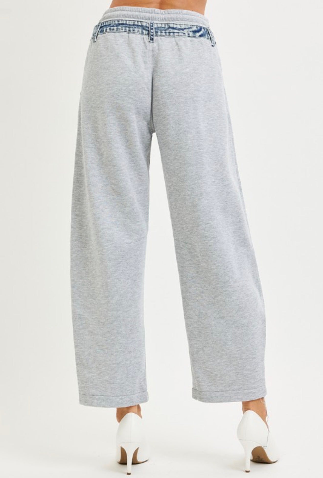 Comfy Contrast Grey and  Denim Pants