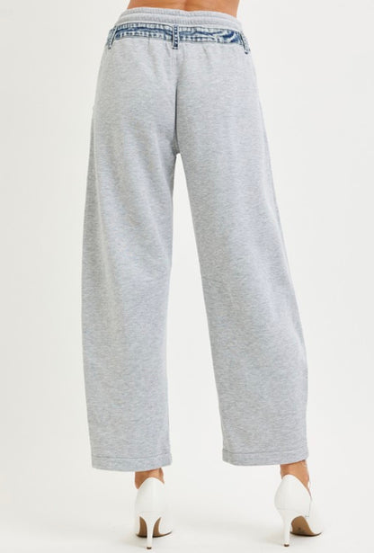 Comfy Contrast Grey and  Denim Pants