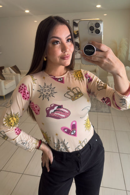 Magical Constellation Beige Top