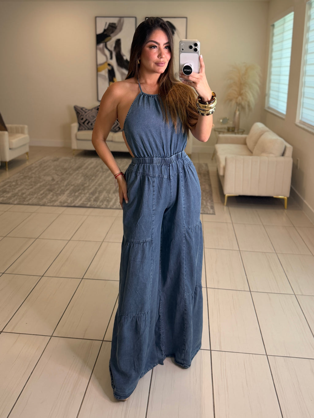 Irresistible Intentions Denim Jumpsuit