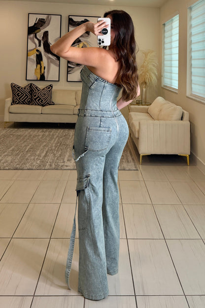 The Powerline Denim Jumpsuit