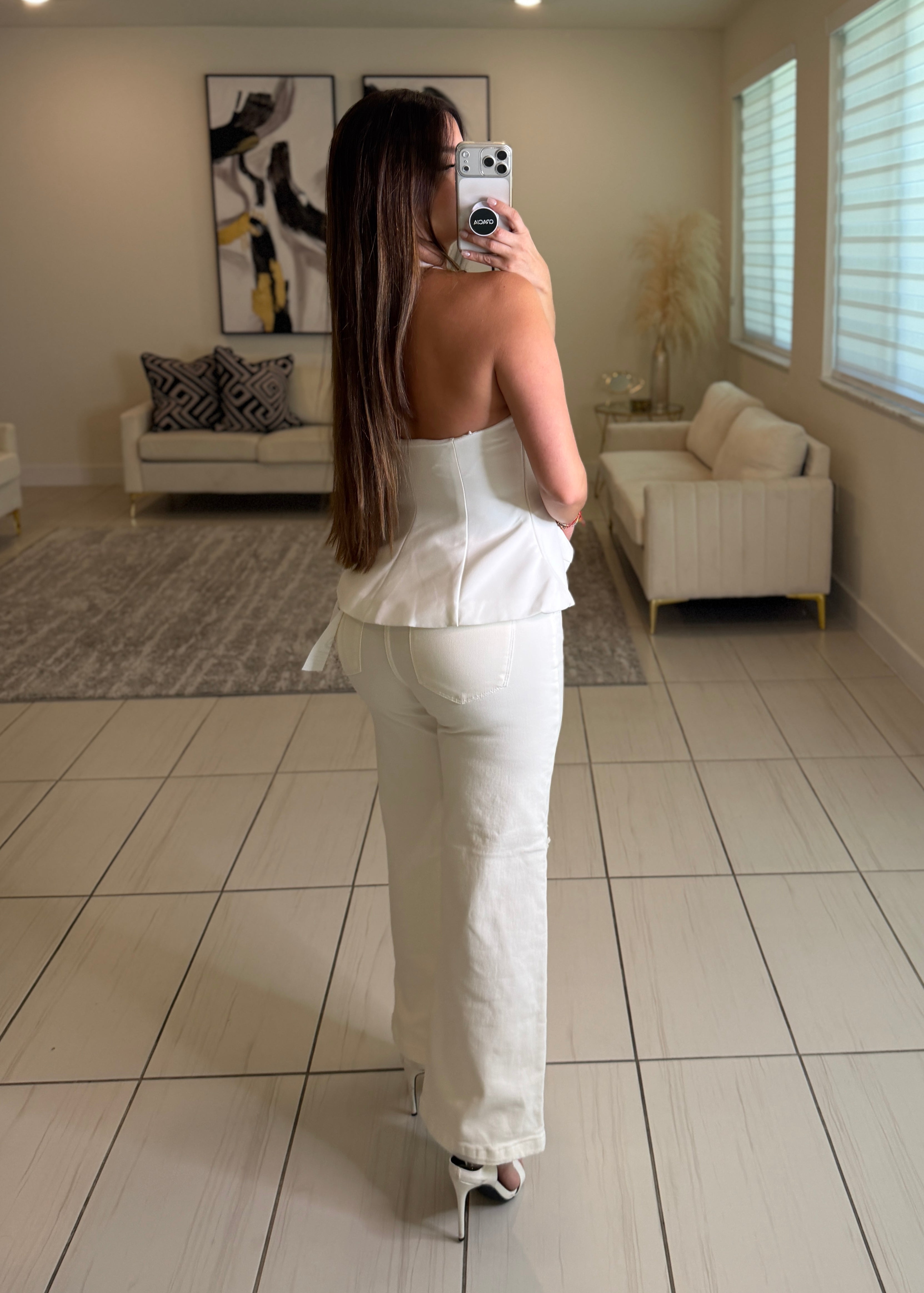 Muse Peplum White Top