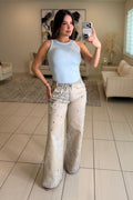 Glam Seashells Beige Denim Pants