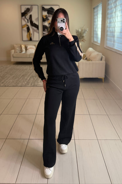 Iconic Black Knit Pant Set