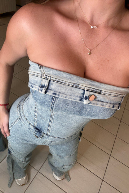 The Powerline Denim Jumpsuit