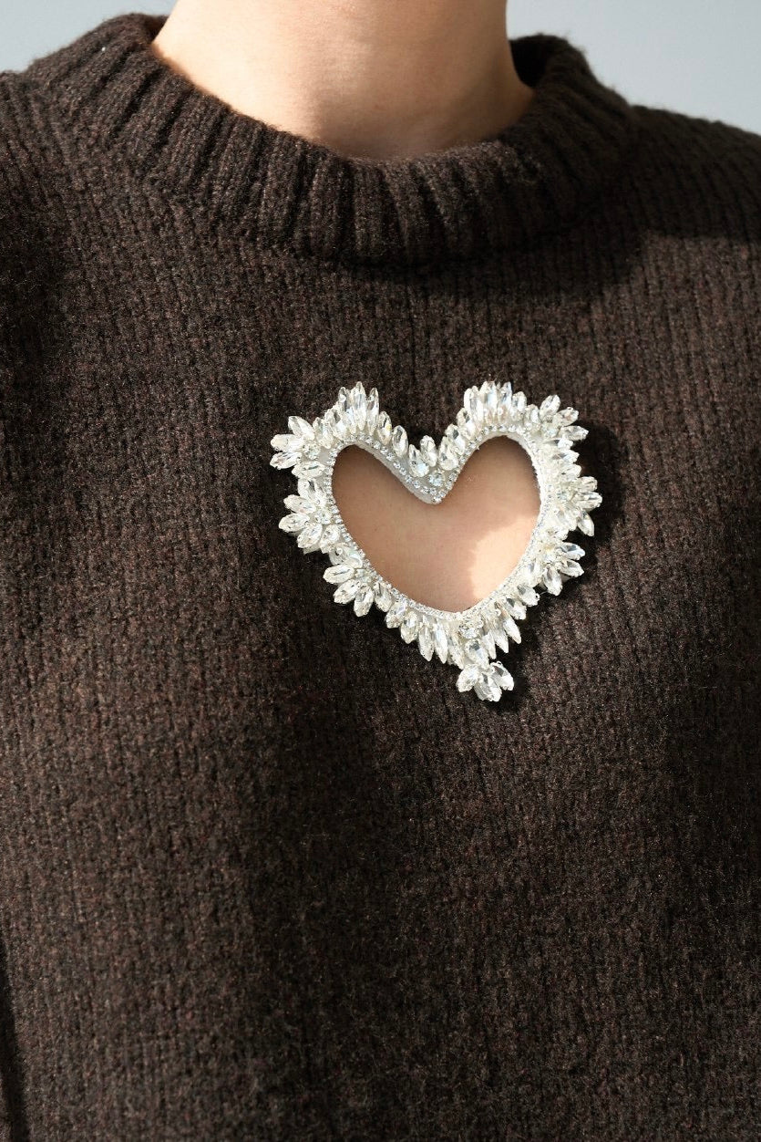Shiny Heart on a Brown Sweater