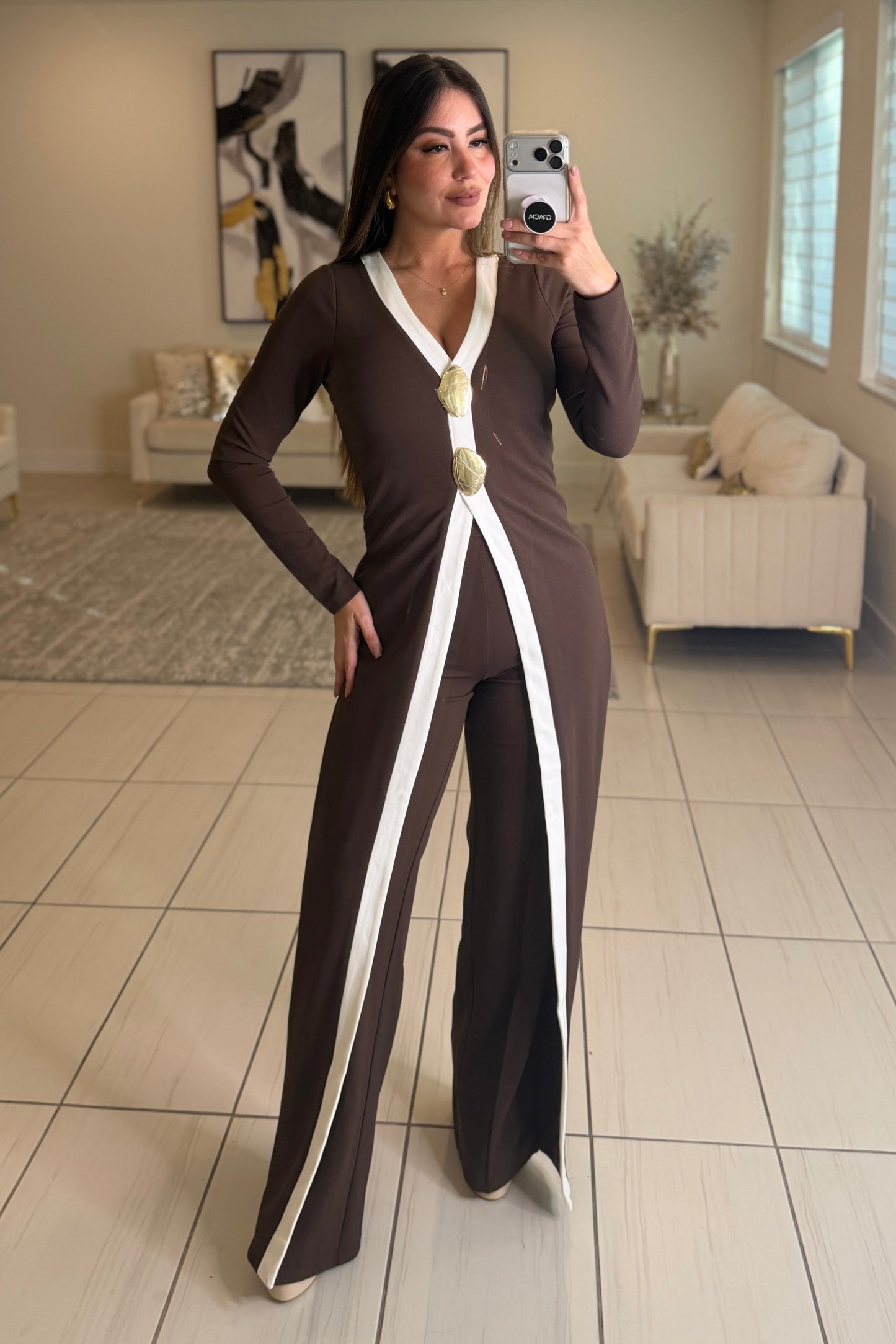 Opulent Structure Brown Jumpsuit