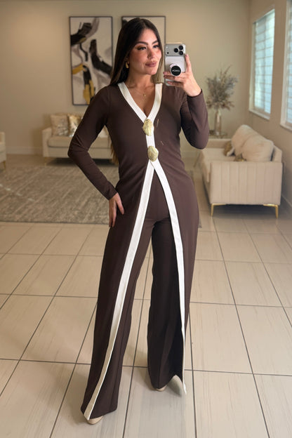 Opulent Structure Brown Jumpsuit