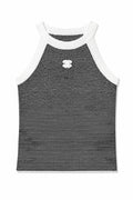 Iconic Striped Knit White Tank Top