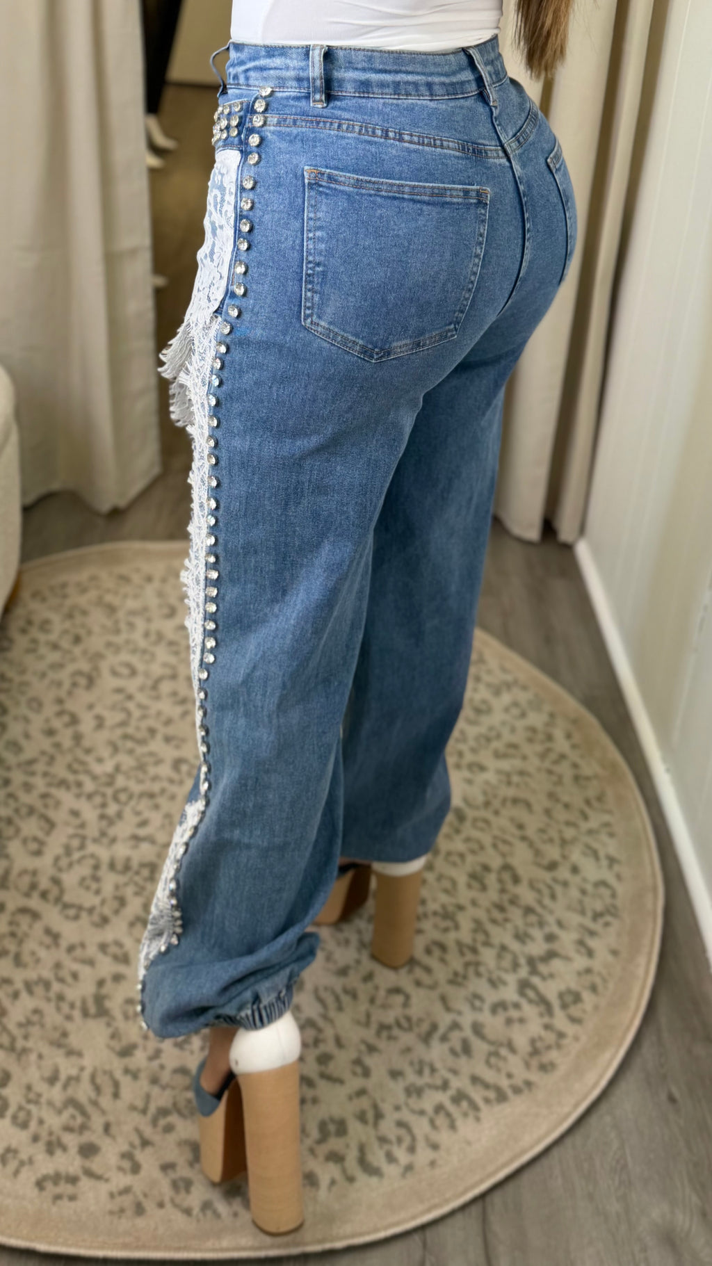 Lace Affair Asym Denim Pants