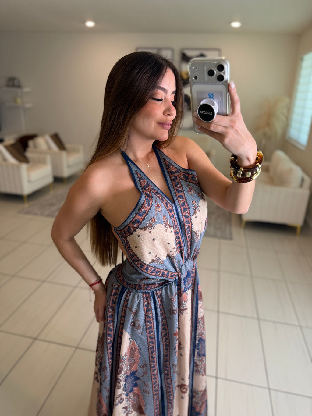Ascension Plunge Halter Dress